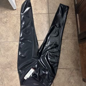 Brand new pleather/vinyl textured Calia leggings